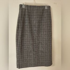 Savannah Monochrome Checkered Pencil Skirt